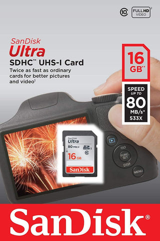 Sandisk 16 GB, 64 GB, Ultra  UPTO100 MBs SD Memory Card For DSLR Camera